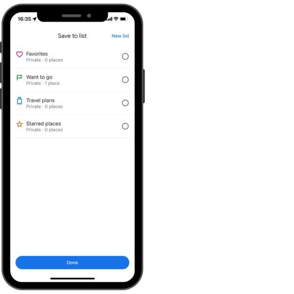 Google Maps - Save Favourites