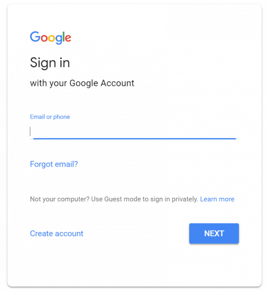 Google Sign in